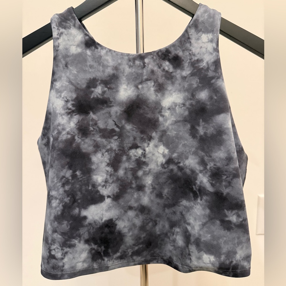 Athleta Tie Dye High Neck Cropped Tank – Gray/Black – Women’s Medium